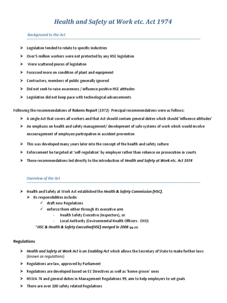 Health and Safety at Work Act 1974